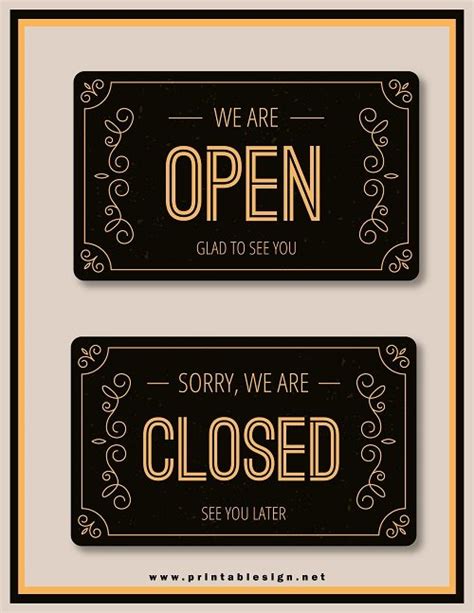 Open Closed Sign For Business Free