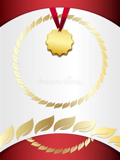 Certificado Con Una Medalla De Oro Ilustración Del Vector Ilustración