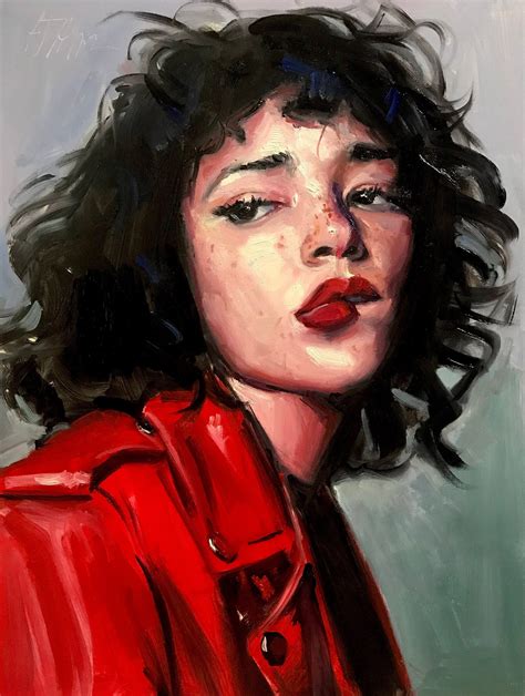 Custom Portrait Painting From Photos Hand Painted Etsy Red Portrait