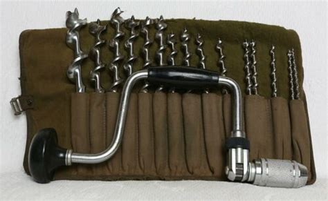 Vintage Stanley Ratcheting Hand Drill Brace No 66 10 And Bit Set Antique Price Guide Details Page