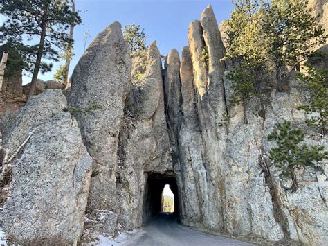 Drive Through Needles Eye Tunnel In South Dakota