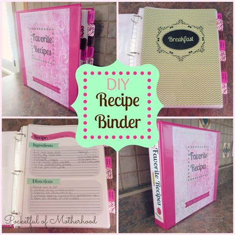 The Recipe Binder Is Pink And Green