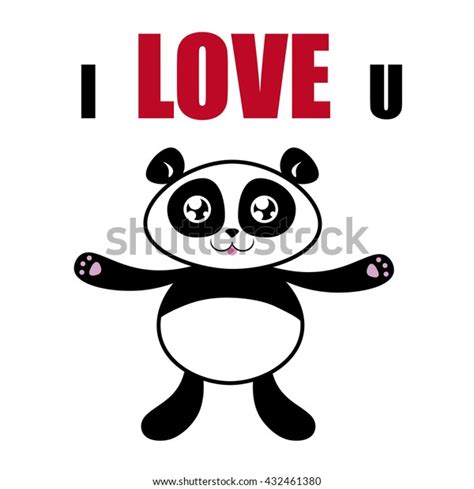 Love You Panda Hugs On White Stock Vector Royalty Free 432461380