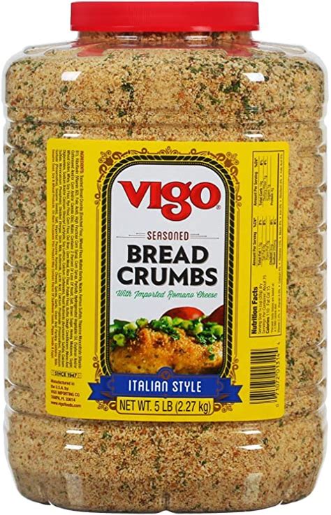Vigo Breaded Bread Crumbs In A Jar On A White Background With Red Lid