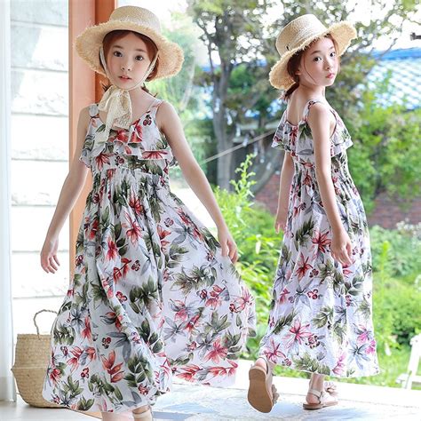 2018 New Summer Baby Floral Dress Girls Cute Dress Kids Toddler Beach
