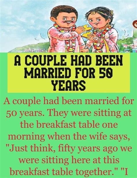 A Couple Had Been Married For 50 Years Funny Story Couples Jokes