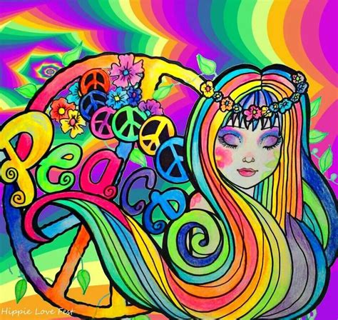 rainbow lady peace sign art peace art peace and love