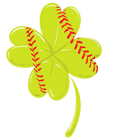 Womens Four Leaf Clover Softball Player St Greeting Card By Julie Hurst