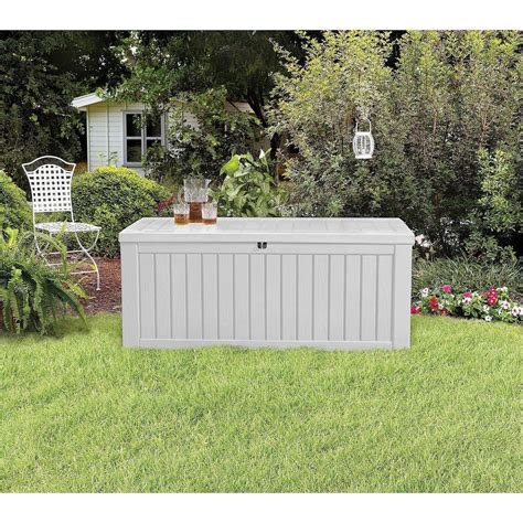 Keter Rockwood 150 Gallon Deck Box Patio Storage Easy To Clean Extra