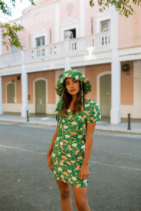 Brima Bucket Hat Green Floral Ooto Clothing