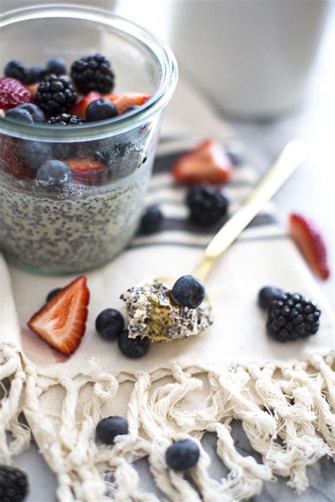 Overnight Oats Chia Pudding With Berries Recipe Chia Pudding