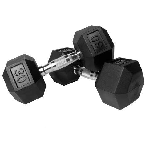 Xmark Rubber Hex Dumbbells 30 Lb Pair