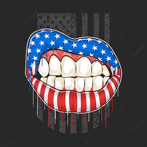 America Flags Vector Png Images America Lips Flag Artwork Vector
