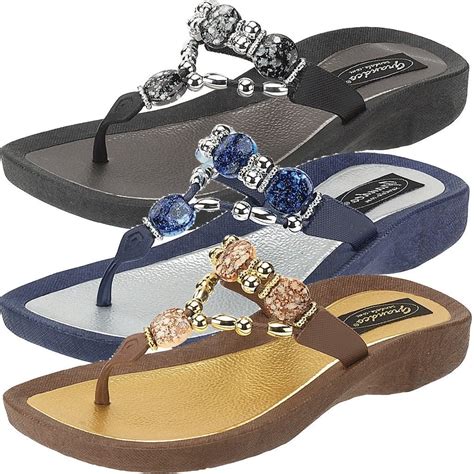 Grandco Sandals Jeweled And Beaded Sparkly Sandals For Women