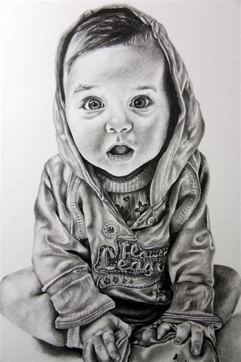Baby Portrait Pencil Drawing Babbies Fdt