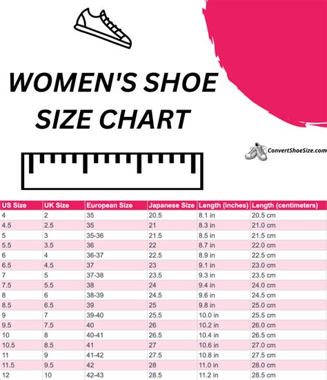 Women S Shoe Size Chart Convert Shoe Size
