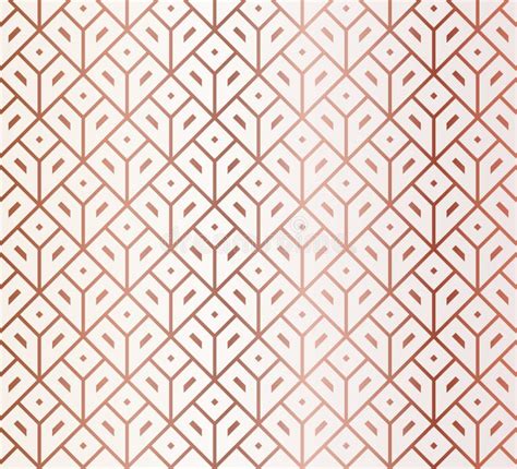 Rose Gold Geometric Gatsby Art Deco Pattern Background Stock Vector