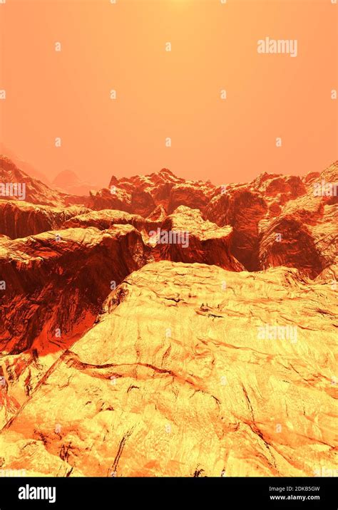 3d Rendering Of A Red Planet Mars Landscape Stock Photo Alamy