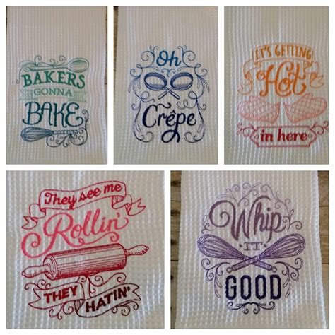 Kitchen Towel Set Embroidered Kitchen Towel By Ohsewcutellc