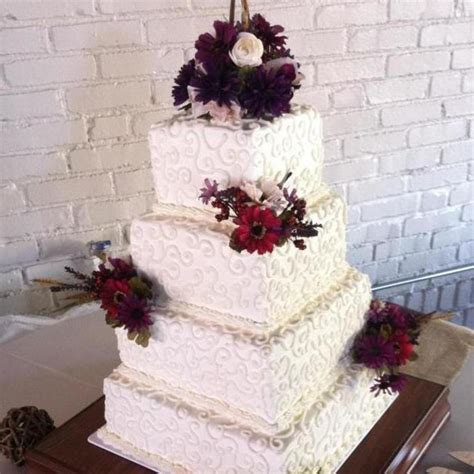 Square Rustic Wedding Cake