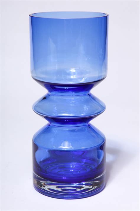 Pair Of Finnish Cobalt Blue Glass Vases Blue Glass Blue Glass Vase Cobalt Blue