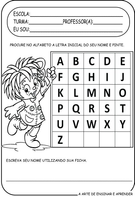 Atividades Sítio Com Letra Inicial Do Nome A Arte De Ensinar E Aprender