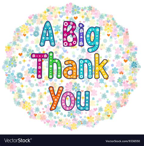Big thank you 3x5 personalized thank you card. Big thank you greeting card Royalty Free Vector Image