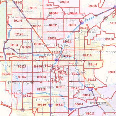 Clark County Nevada Zip Code Map Map Vector