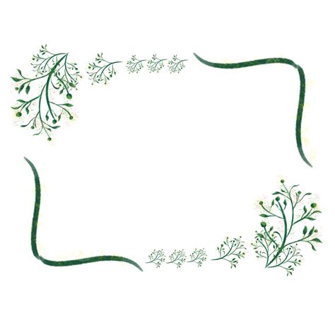 Green Plant Border Png Image Green Plant Flower Border Hand Painted
