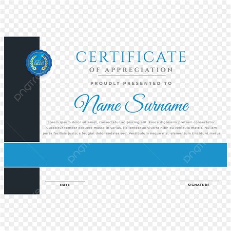 Blue Certificate Border Vector Art Png Sky Blue Graduation Certificate