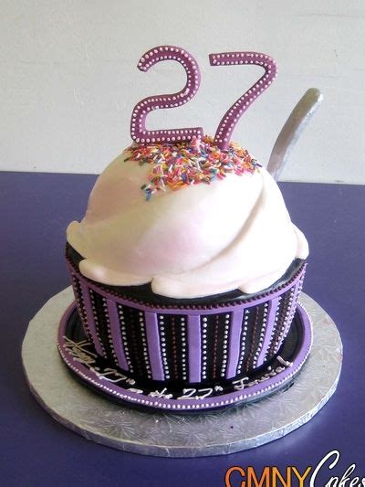 27th Birthday Ice Cream Cup Cake 27th Birthday Cake Birthday Cake For Him Giant Cupcakes