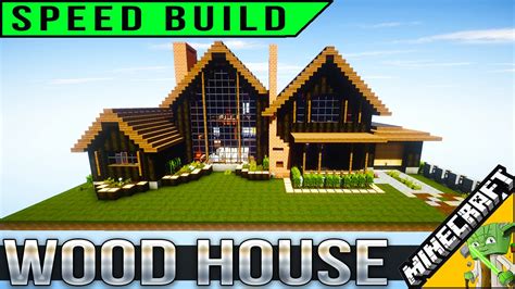 Modern wood house exterior interior stone and plans wool project. Minecraft Speedbuild - Wooden House - YouTube