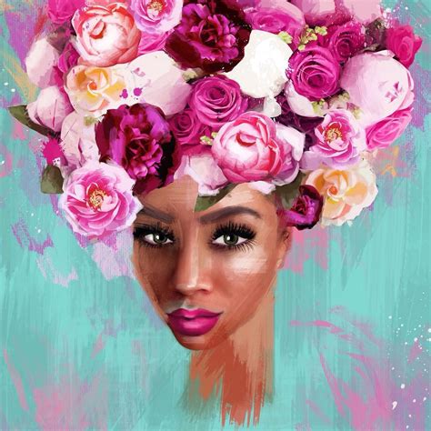 Flower Crown African American Art African Art Black Girl Art Art