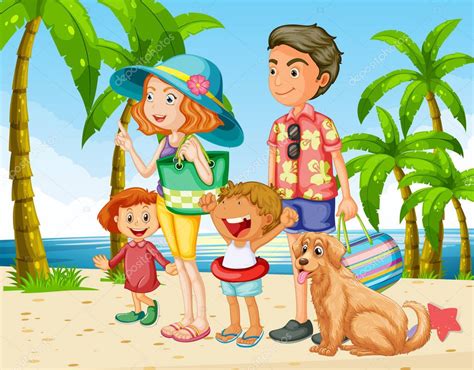 Test del dibujo de la familia. Dibujos: familia en la playa dibujo | Vacaciones de verano ...