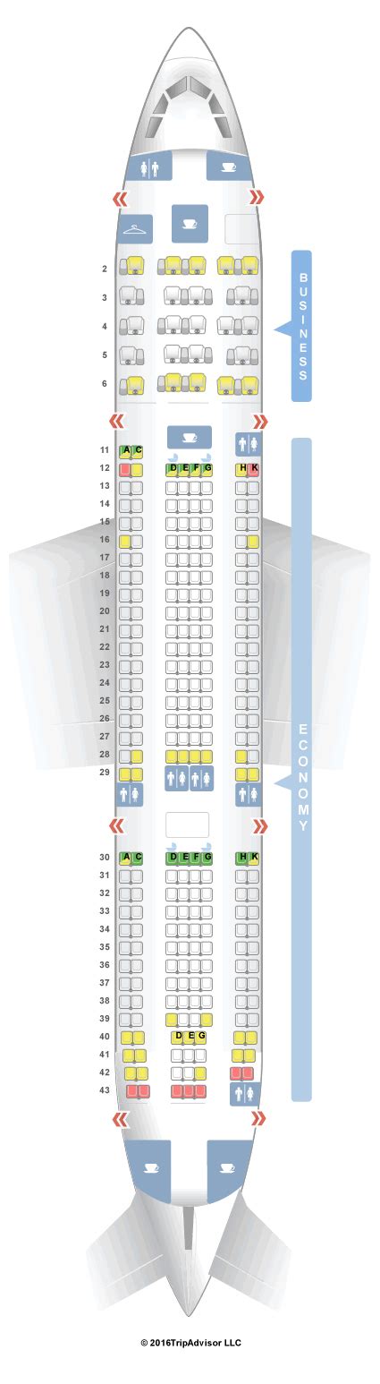 Seatguru Seat Map Aer Lingus Airbus A330 200 332 Layout 1 Seatguru