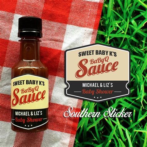BabyQ Custom Barbecue Sauce Favors Personalized BBQ Labels & | Etsy | Baby q, Baby shower favors 