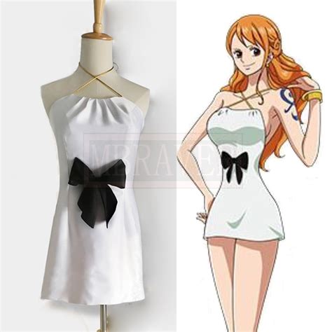 One Piece Film Gold Nami White Dress Cosplay Costume Customize Free