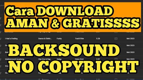 Cara Download Backsound No Copyright Terbaru 2023 Youtube
