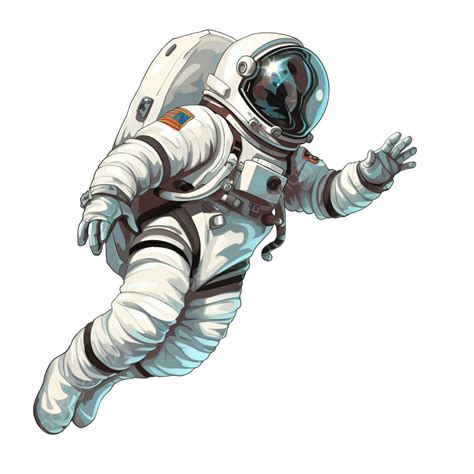 Realistic Illustration Of A Floating Astronaut Illustrated In Cartoon