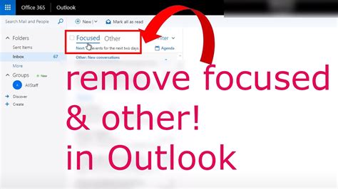 How To Remove Focused And Other In Outlook Youtube