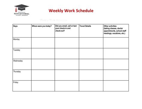 10 Weekly Employee Schedule Template Free Popular Templates Design