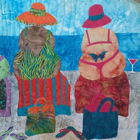 beach bums made to order quilt t ladies on a wall etsy