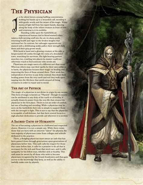 DnD E Homebrew Physician Class By Gyrowins Dungeons And Dragons Classes Dungeons And Dragons