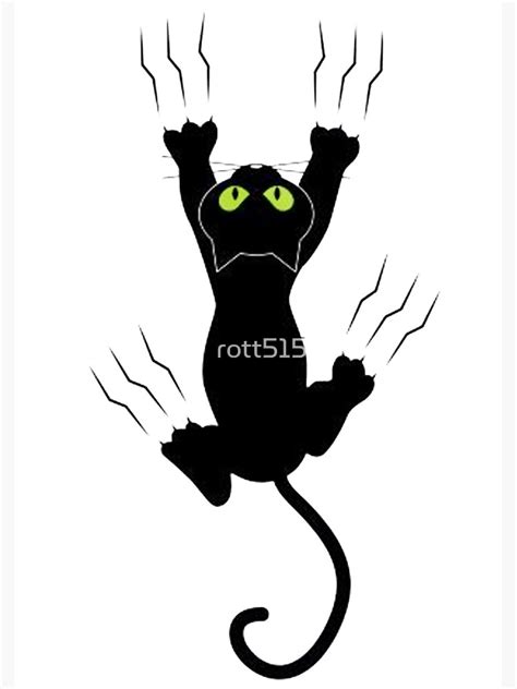 Funny Cat Grabbing Poster By Rott515 Redbubble