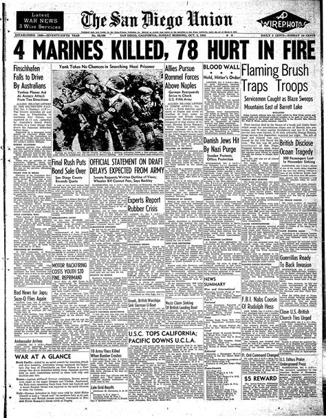 October 3, 1943: Hauser Creek fire turns deadly - The San Diego Union-Tribune