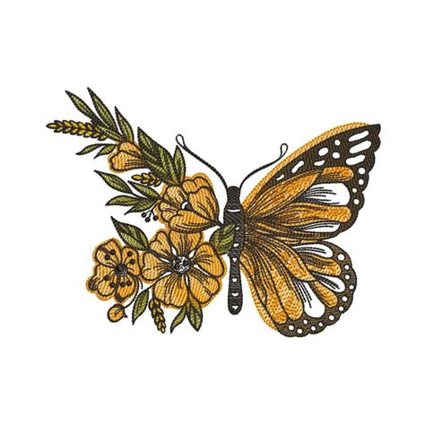 Embroidery Design Butterfly Embroidery Designs Flowers Etsy