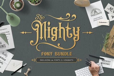 The Mighty Font Bundle Font Bundles