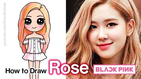 How To Draw Rose Blackpink Kpop Cute Little Drawings Cute Disney