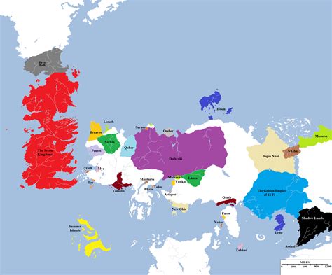 A Political Map Of The Known World Game Of Thrones Map Game Of