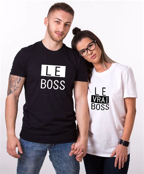 T Shirt Couple Le Boss Le Vrai Boss Assortis Moi